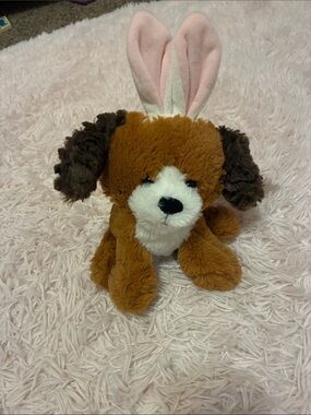 Plush Brown Dog With Bunny Ears